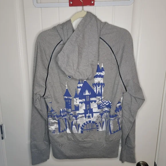 Disneyland 60th Anniversary Zip-up Sweater, Women's Large, Gray - Picture 4 of 6